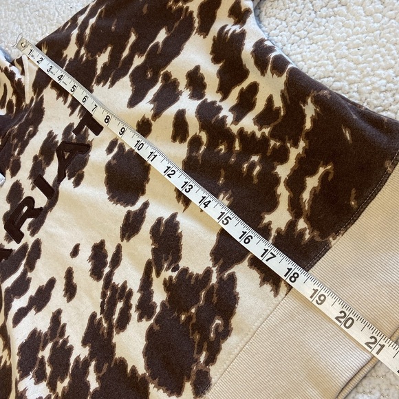 Ariat Women's Real Pony Printed Hooded Brown/White Cropped Size Small - Picture 9 of 11